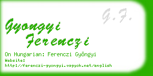 gyongyi ferenczi business card