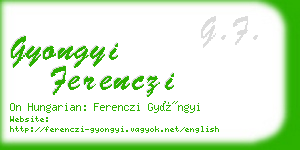 gyongyi ferenczi business card